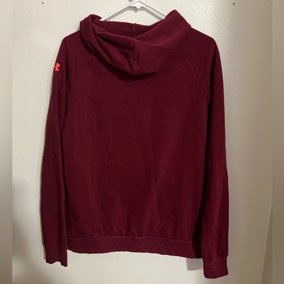 UNDER ARMOUR Project Rock Blood Sweat Respect Maroon and Orange Hoodie Kids XL - Picture 5 of 5